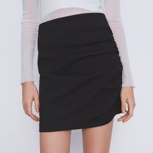 Zara Black Ruched Mini Skirt